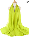 Muslim Chiffon Hijab Women Bubble Chiffon Scarf For Women Ladies Veil Muslim Islam Solid Color Malaysia Wrap Scarves