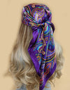 Retro Women Silk Scarf Bandanna Fashion Bohemian Pattern Square Hijab Lady Wrap Headband foulard muffler