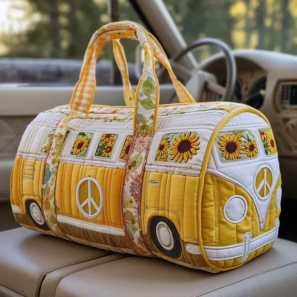3D Quilted Travel Duffle Bag Large Capacity Overnight Tote