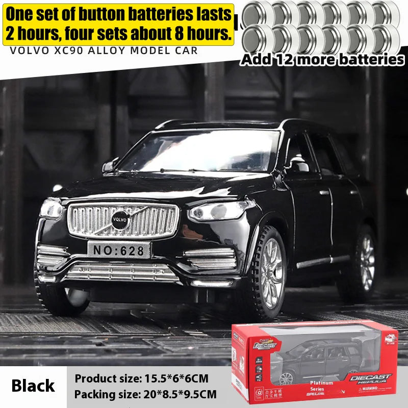 Simulation 1:32 Volvo XC90 SUV Alloy Diecast Metal Model Sound & Light Toy Car Central Control Ornaments Display Present For Boy