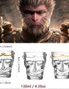 Sun Wukong Monkey Wine Glass 3d Whiskey Cup Short Drinking Liquor Glass Transparent Soju Brandy TeaCup Glassware For Wine Coffee