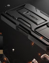 for Z Fold 6 Case with Ring Stand Built-in S Pen Holder & Glass Screen Protector with Slide Camera Cover Belt Clip Black