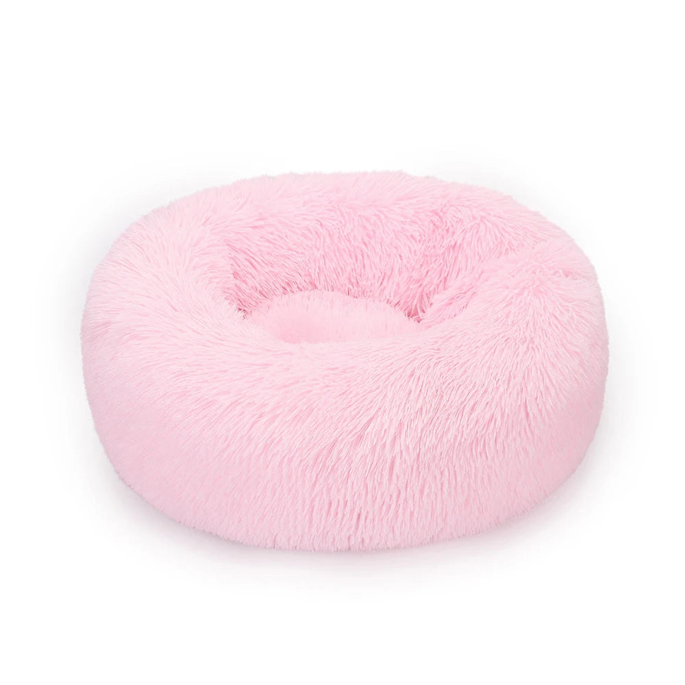 Plush Donut Dog Bed Washable Pet Cushion