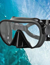 Scuba Diving Snorkeling Frameless Mask Perfect Seal Silicone Skirt Panoramic View Tempered Glass Swim Goggles Suitable for Adult