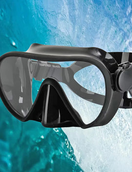 Scuba Diving Snorkeling Frameless Mask Perfect Seal Silicone Skirt Panoramic View Tempered Glass Swim Goggles Suitable for Adult