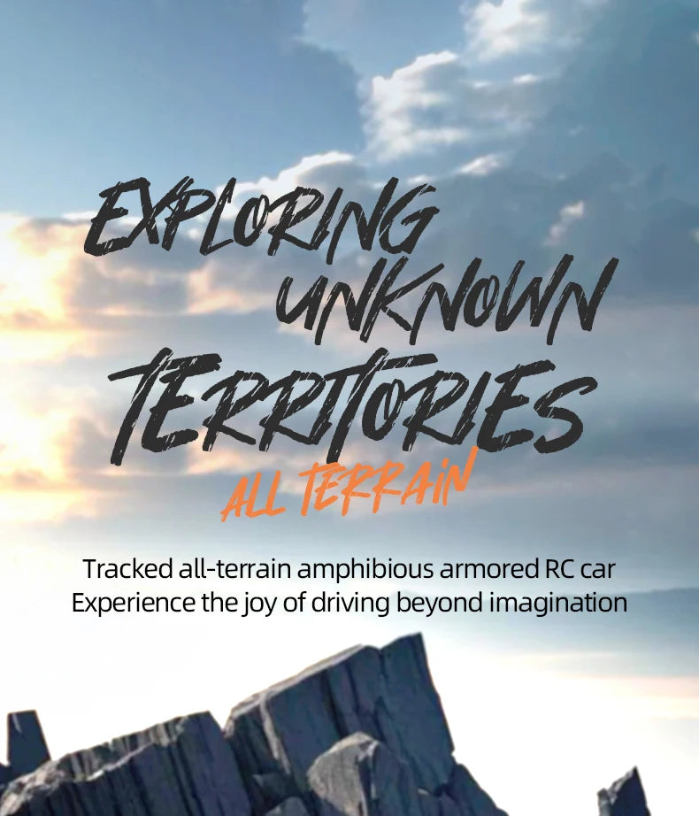 Rc Cars Tank Waterproof Amphibious Water Land All Terrain Tracked Tank Remote Control Crawler Vehicle Outdoor Cars Toy for Boys