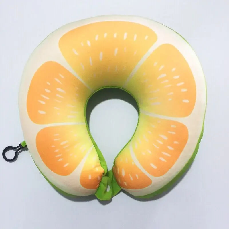 Travel Portable Fruit U Shaped Pillow Cushion Nanoparticles Neck Pillows Office Cervical Pillow Fruit Pattern Travel Pillows