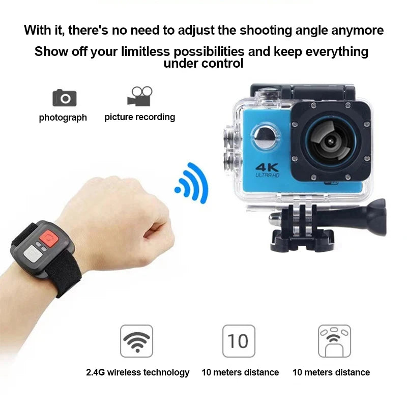 Ultra HD 4K Action Camera with WiFi Remote Control and Waterproof Housing