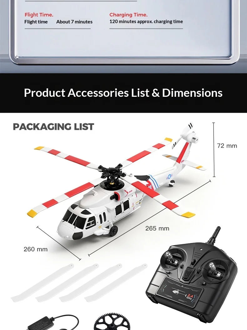 Remote Control Military Helicopter With Brushless Motor And Optical Flow Positioning