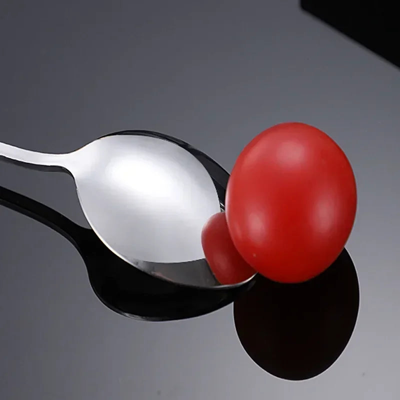 Small Gold Korean Spoon Mini Stainless Steel Soup Spoon Multi-purpose Tableware for Dessert Seasoning Coffee Cake Gift