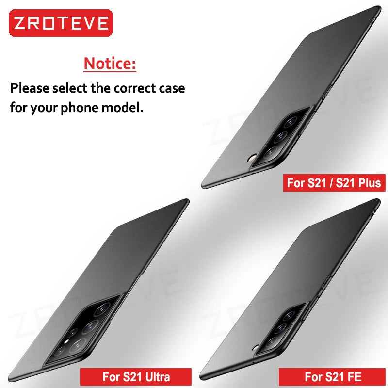 Zroteve Slim Matte Hard PC Case for Samsung Galaxy S26 Ultra / S25 Edge / S24 / S23 – Lightweight Protective Cover