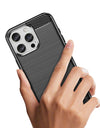 For iPhone 16 Pro Max Case Silicone Carbon Fiber Protector Case For iPhone 16 Pro Max Cover Shockproof Rubber TPU Cover Case