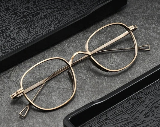 Fashion Personality Luxury Eyewear Titanium Alloy Retro Round Optical Prescription Eyeglasses Frames for Men and Women