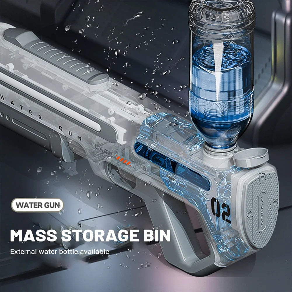 Pulse Electric Continuous Long-Range Water Gun Rechargeable Large Capacity Outdoor Water Blaster