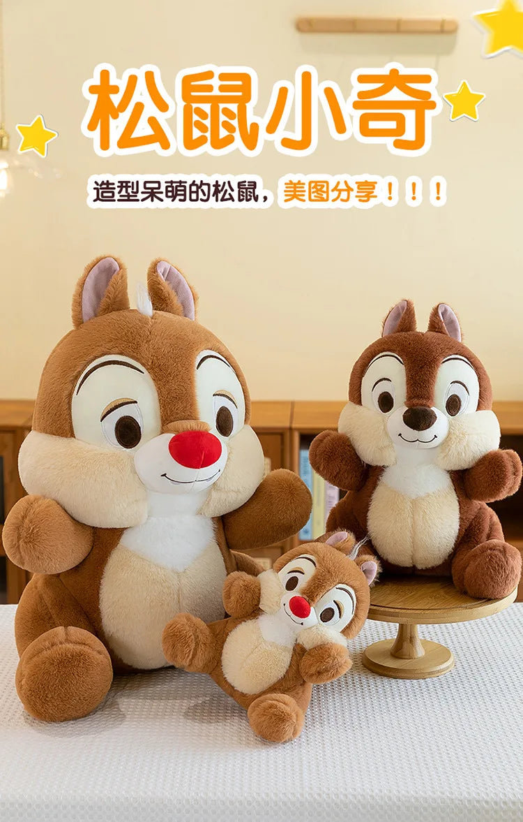 Disney Kawaii Chip 'n' Dale Squirrel Anime Plush Toys 25cm Decorations Stuffed Plush Dolls Lovely Birthday Gift for Friends
