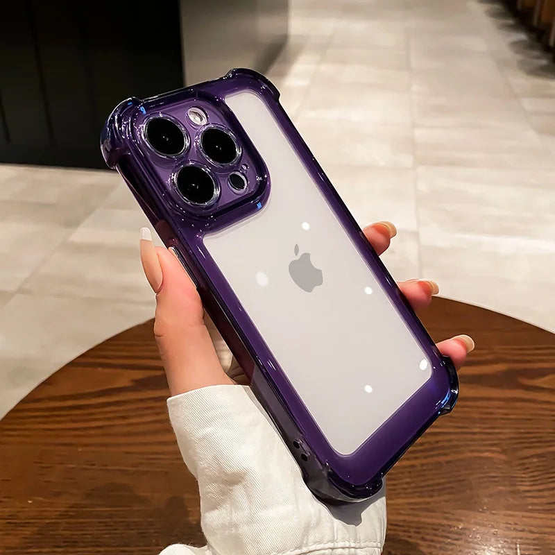 Luxury Transparent Silicone Phone Case For iPhone 17 16 15 14 Pro Max Air 16E Shockproof Soft Cover