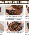 Cigar Humidor Cedar Wood Humidor Cigar Box Glass Top Desktop Humidor with Front Hygrometer Humidifier Divider Accessories Drawer