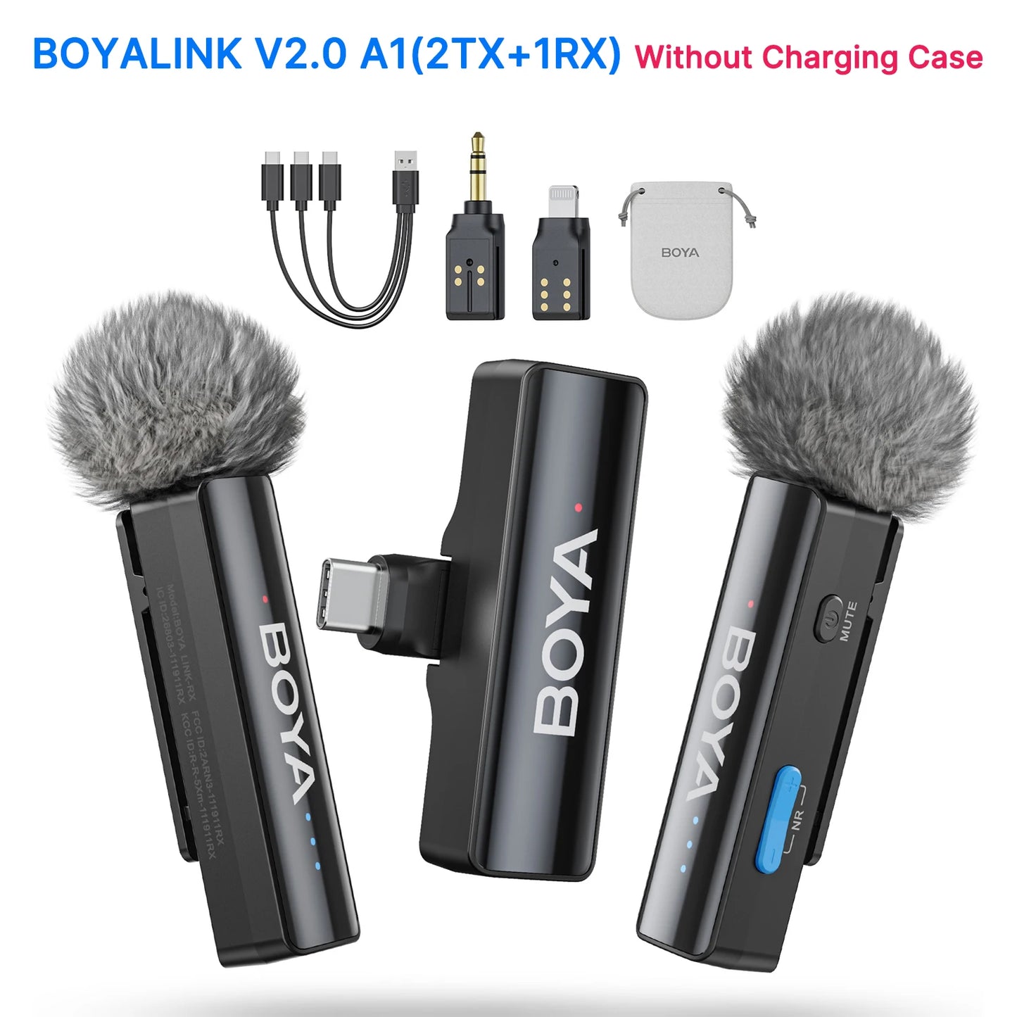 LINK 2 Wireless Lavalier Microphone for iPhone Android DSLR Cameras Smartphone Gaming Youtube Video Recording Streaming