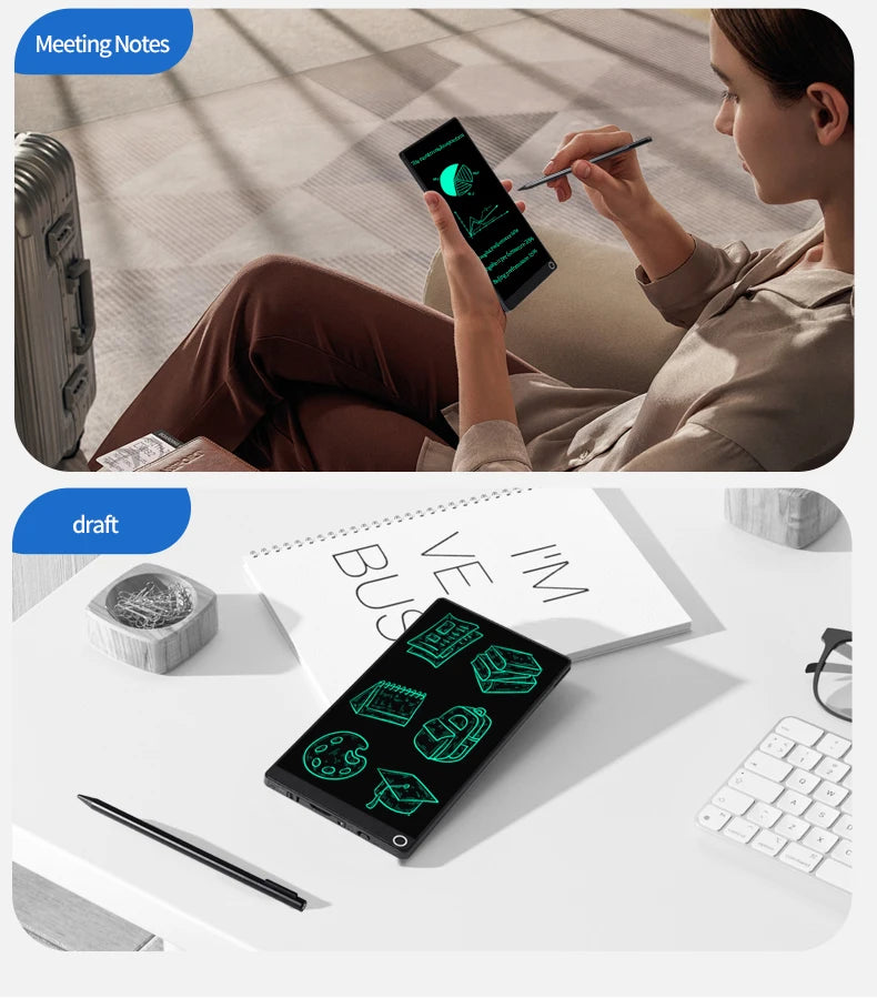 6.5inch Full Screen Superfine Handwriting Writing Blackboard Magic Tablet to Drawing Induction to Erase Single Sided Meeting Pad