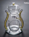 Glass Automatic Lazy Tea Set  Crystal Glass Teapot Set Rotating Cover Kung Fu Heat-Resistant Teapot 6 Cups