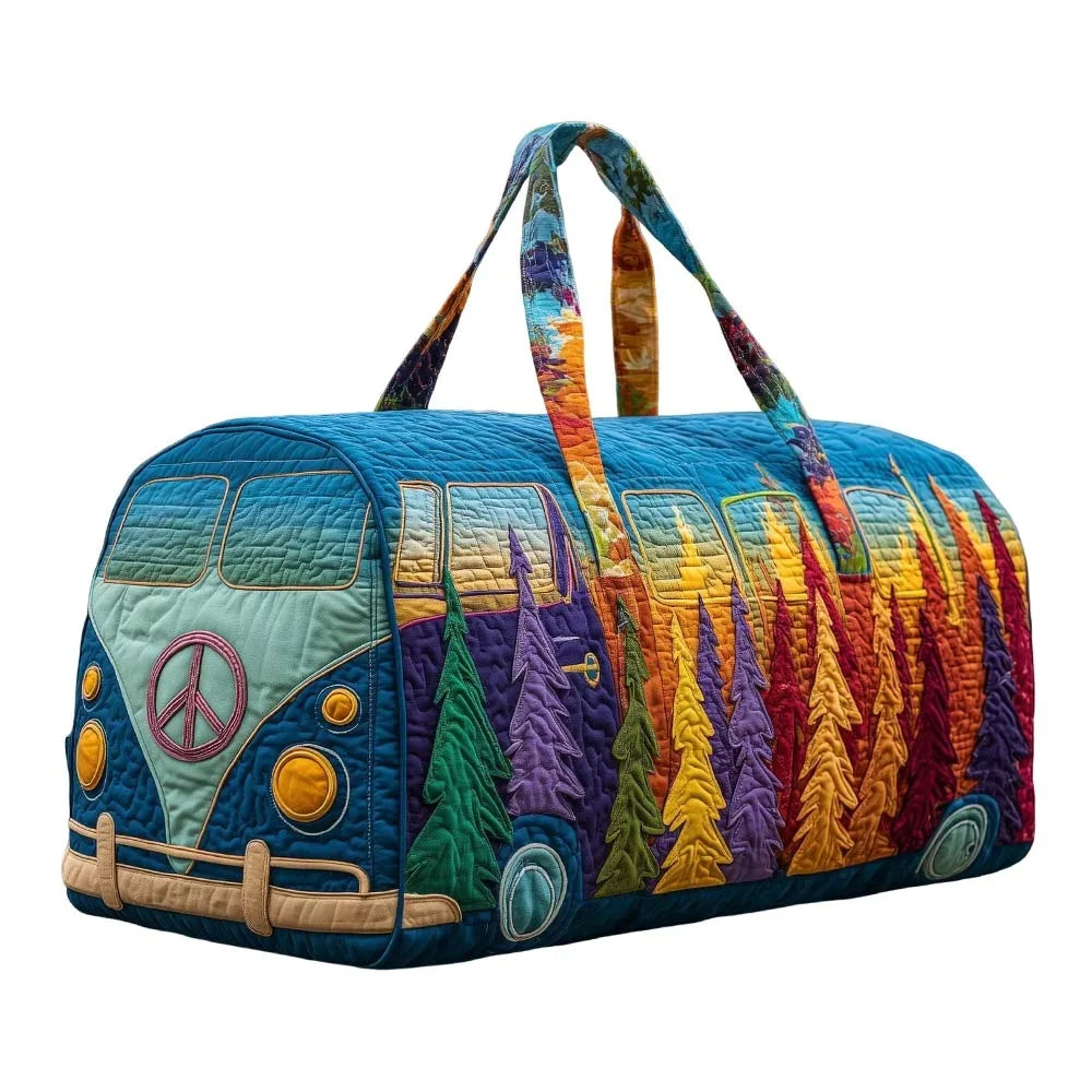 3D Printed Quilted Travel Duffle Bag Boho Overnight Yoga Tote