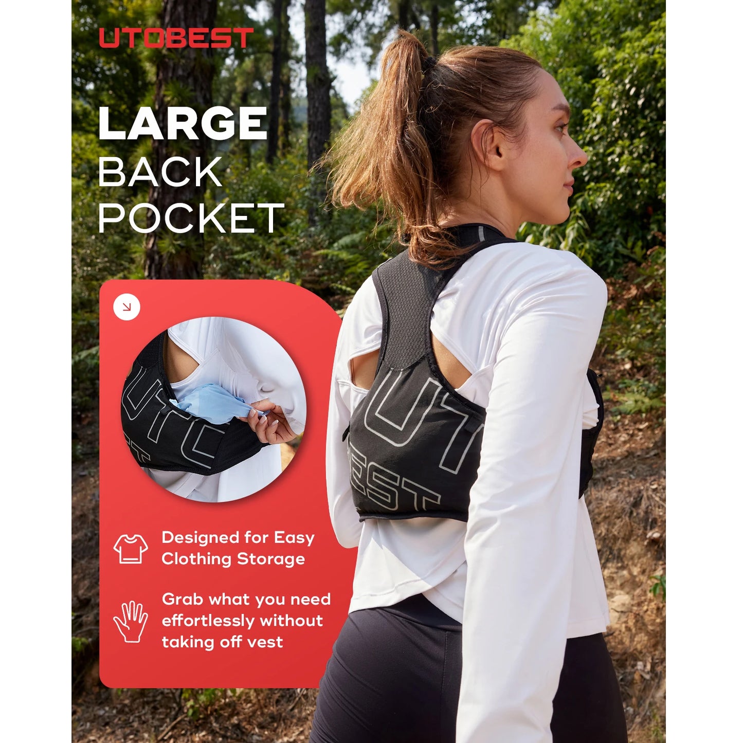 Trail Running Vest Ultra Lightweight Hydration Pack Breathable Functional Pack for Marathon Cycling Hiking