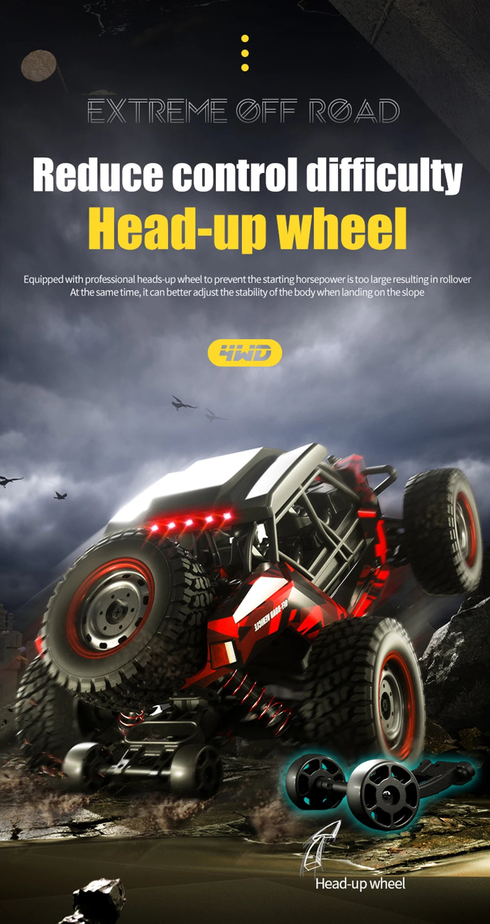 50KM/H 4WD RC Car With LED Remote Control Off-road Cars High Speed Drift Monster Truck for s vs Wltoys 144001 Toys