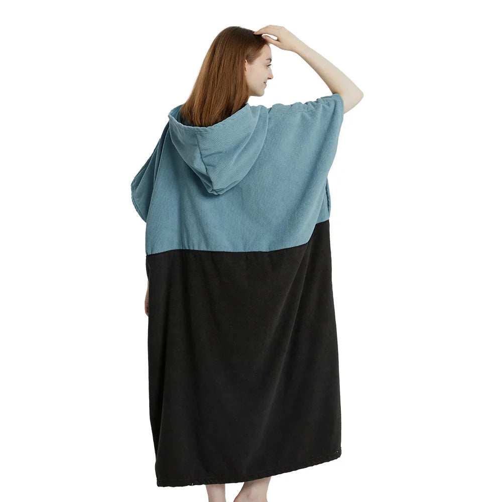 Quick Dry Microfiber Surf Poncho Towel with Hood for Adults