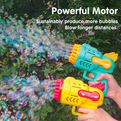 Bubble Gun Kids Toys Electric Automatic Soap Rocket Bubbles Machine Outdoor Wedding Party Toy LED Light Children