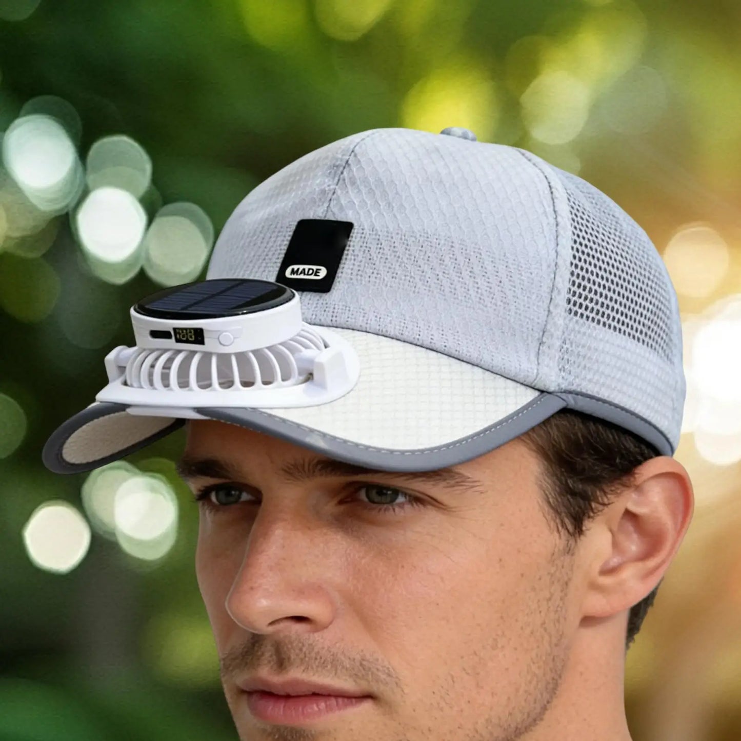 Wide Brim Solar Fan Hat With USB Charging