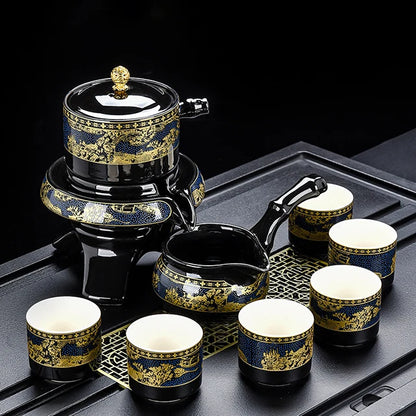 8 Pcs Household Ceramics Tea Pot Set Chinese Classical Ceramic Bone Teaset Gaiwan Porcelain Kung Fu Teapot Set For Gift