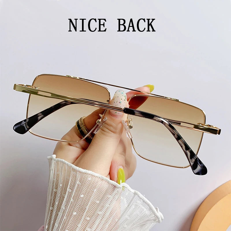 Sunglasses Women Square Fashion Glasses Rimless Shades