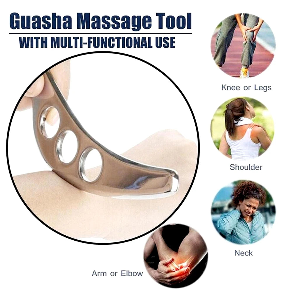 Stainless Steel Gua Sha Guasha Plate Massager Tool Scraper Physical Therapy Loose Muscle Meridian Massage Machine Spa Board Tool