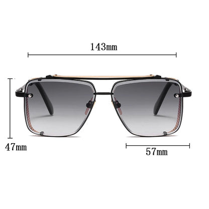 Steampunk Sunglasses For Men Vintage Punk Trendy Square Fashion Glasses