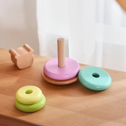 Kid Educational Toy Macaron Wooden Toys Children Montessori Object Permanence Box Hammer Box Coin Ball Textile Drum Drawer Box