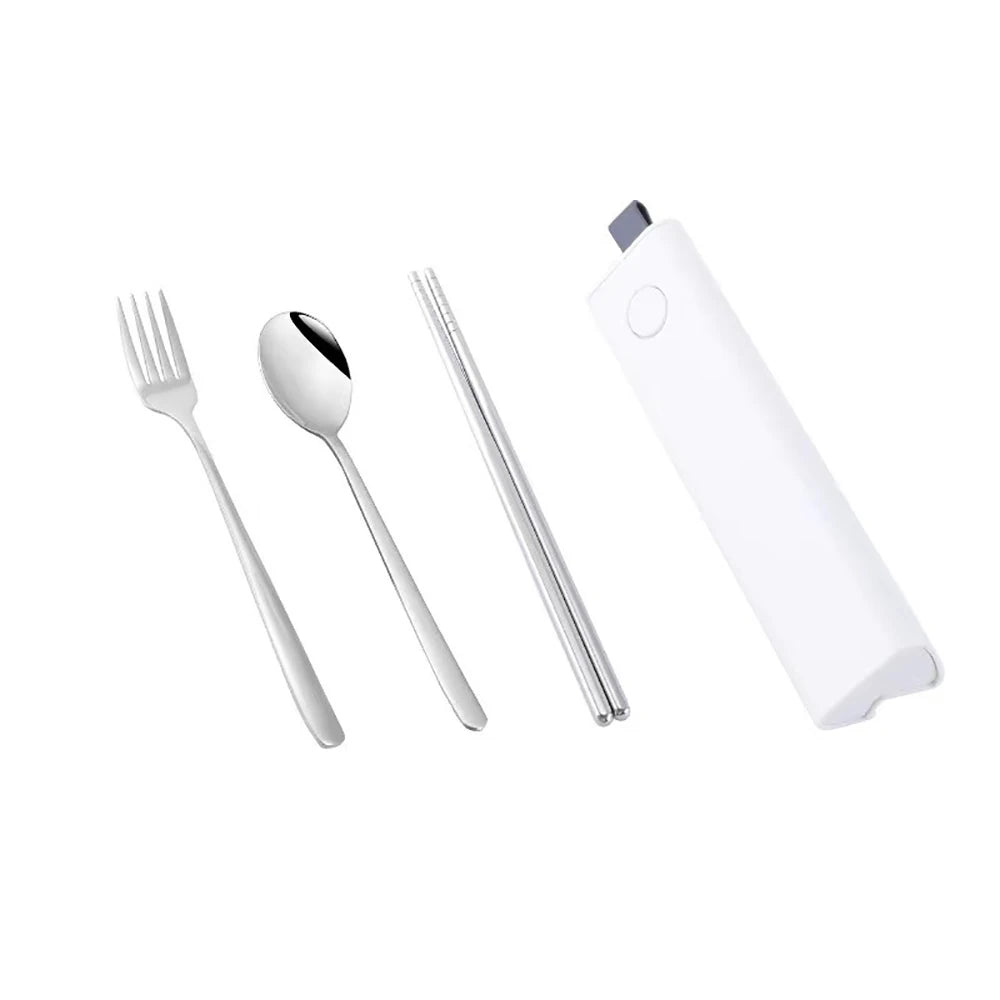 2/3Pcs Colorful Dinnerware Set 304 Stainless Steel Cutlery Set Kitchen Portable Tableware Set Chopsticks Fork Spoon Dinner Set