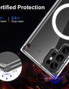 For Magsafe Magnetic Wireless Charging Case For Samsung S24 S23 Ultra S22 Plus S21 S20 FE Hard Transparent Shockproof Cover