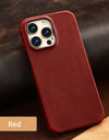 Retro Cowhide Phone Case for iPhone 16 15 14 Pro Max 16Pro 14Pro 15Pro Luxury Crazy Horse Genuine PULL-UP Leather Back Cover