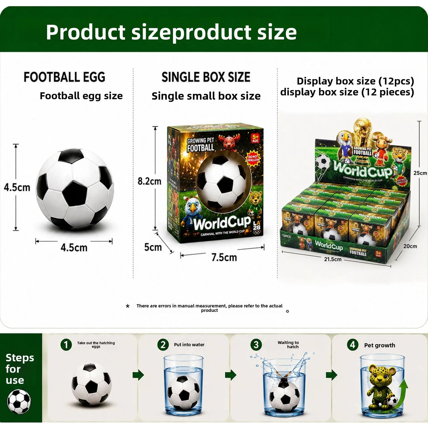 Football Water Growing Surprise Egg Mascot Figure Blind Box Toy