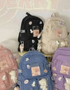 Popular Pink Purple Color Girls High School Student Backpack Bags
