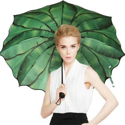 Banana Leaf Umbrella Manual Uv Folding Parasol Umbrella