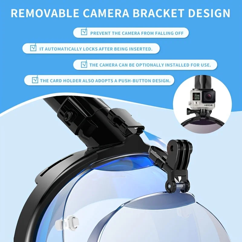 Snorkeling Mask For High-definition Anti Fog Foldable Swimming Fully Dry Myopia Diving Goggles