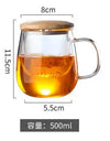 Creative Glass Tea Infuser Cup With Filter Transparent Flower Teacup  Handle Bamboo Lid Heat-resistant Fruit Tea Mug Drinkware