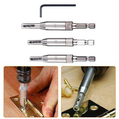 3/4/7 PCS Self Centering Hinge Drill Bit Set High-speed Steel Woodworking Door Window Hinge Drill Bit Positioning Hole Opener