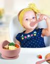 BPA Free Silicone Baby Tableware Set Suction Bowl Toddler Dinning Plate Straw Cup Silicone Bibs Spoon Fork for Children Dishes