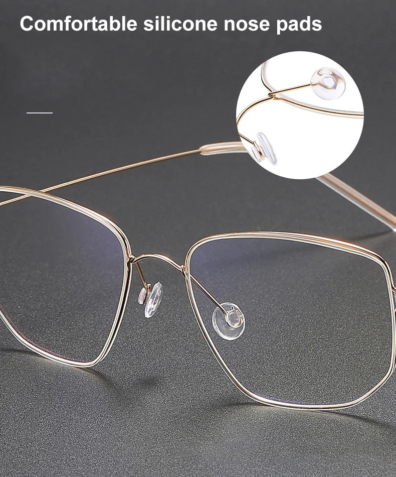 Irregular Polygon Titanium Screwless Eyeglasses Frame
