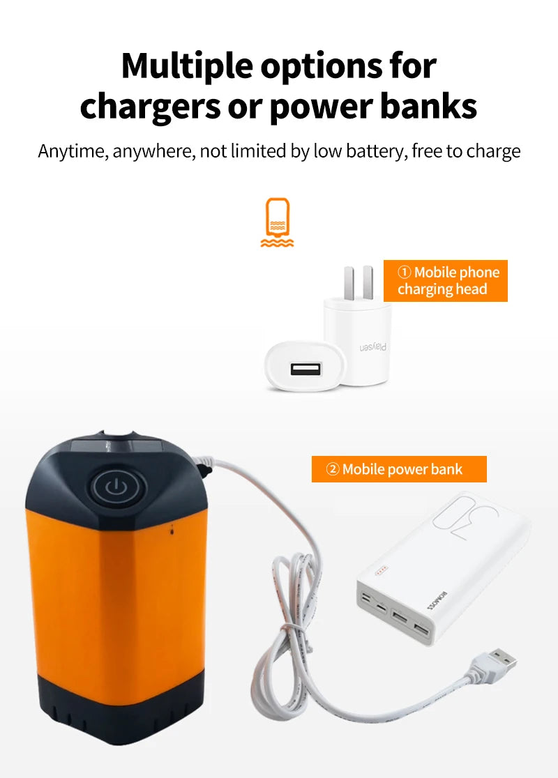 Portable Rechargeable Electric Camping Shower Pump with Temperature Display