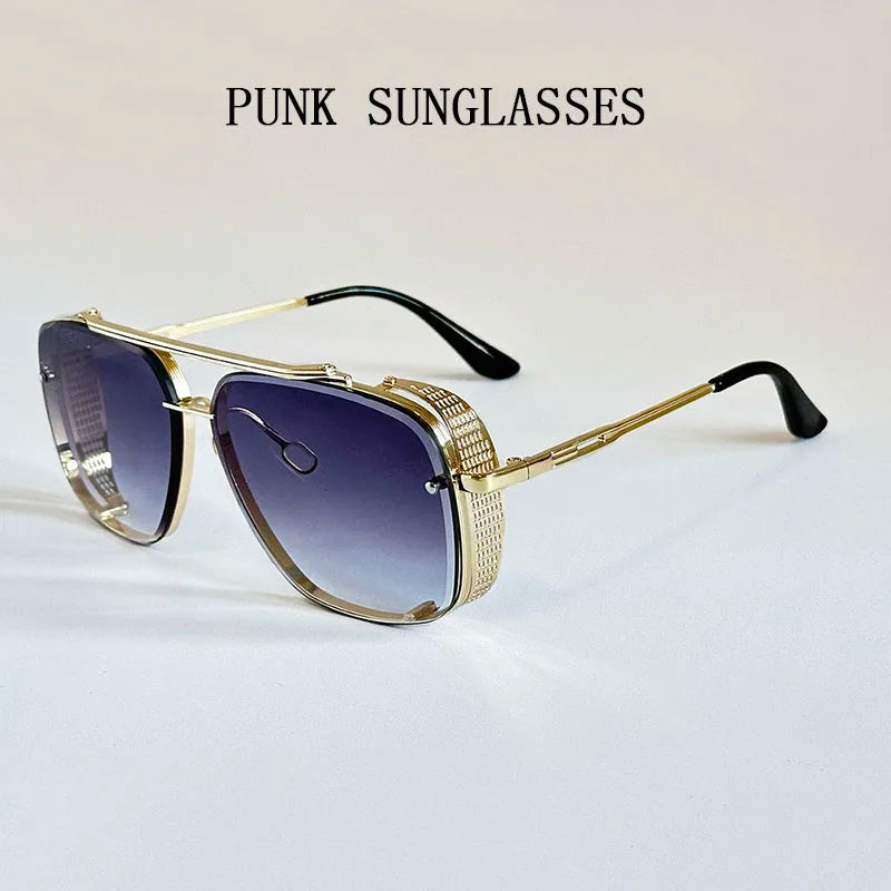 Steampunk Square Sunglasses With UV400 Protection