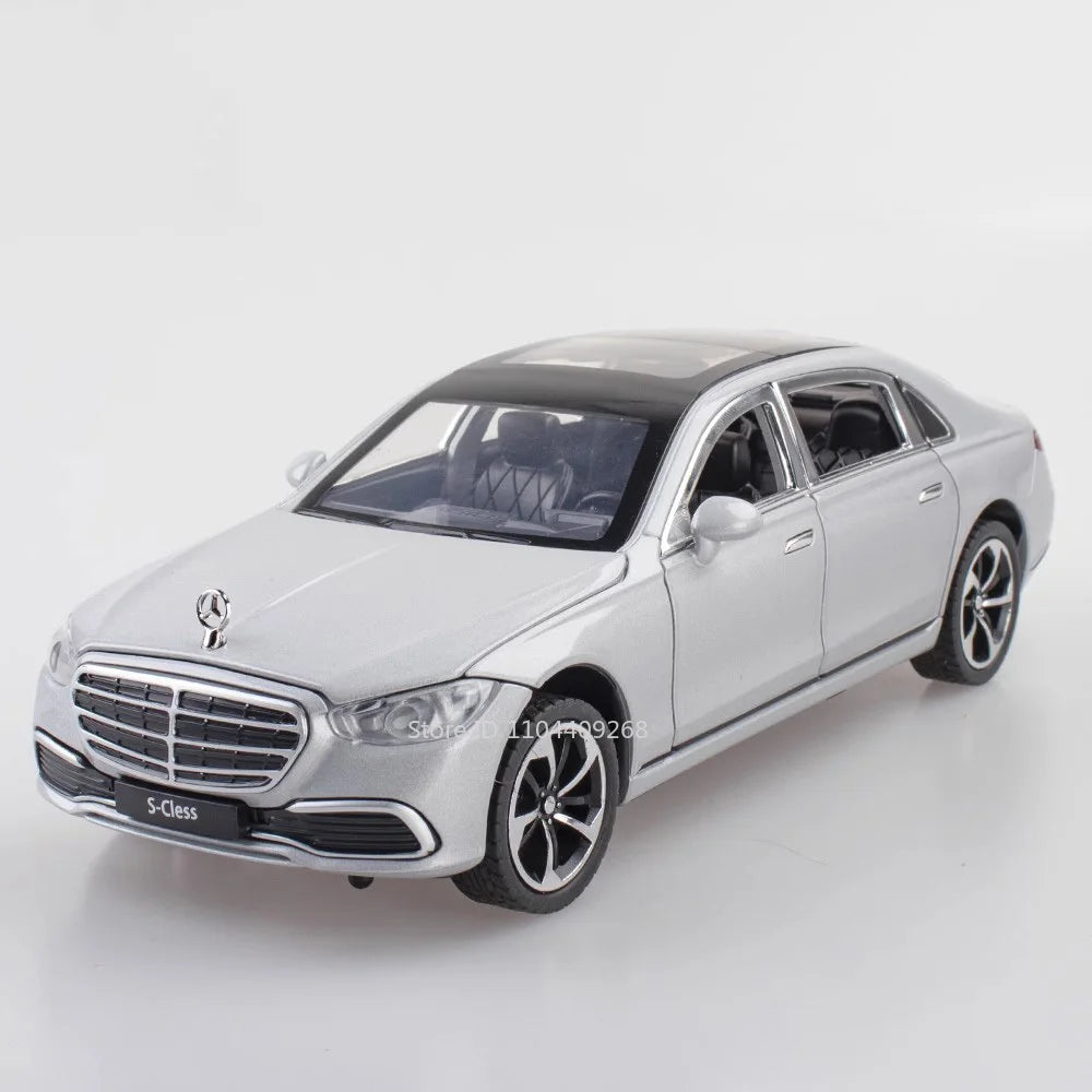 1:24 Scale S400L GLE350 Car Toy Model Doors Opened Sound Light Pull Back Metal Diecast Miniature Vehicle Collection Gift
