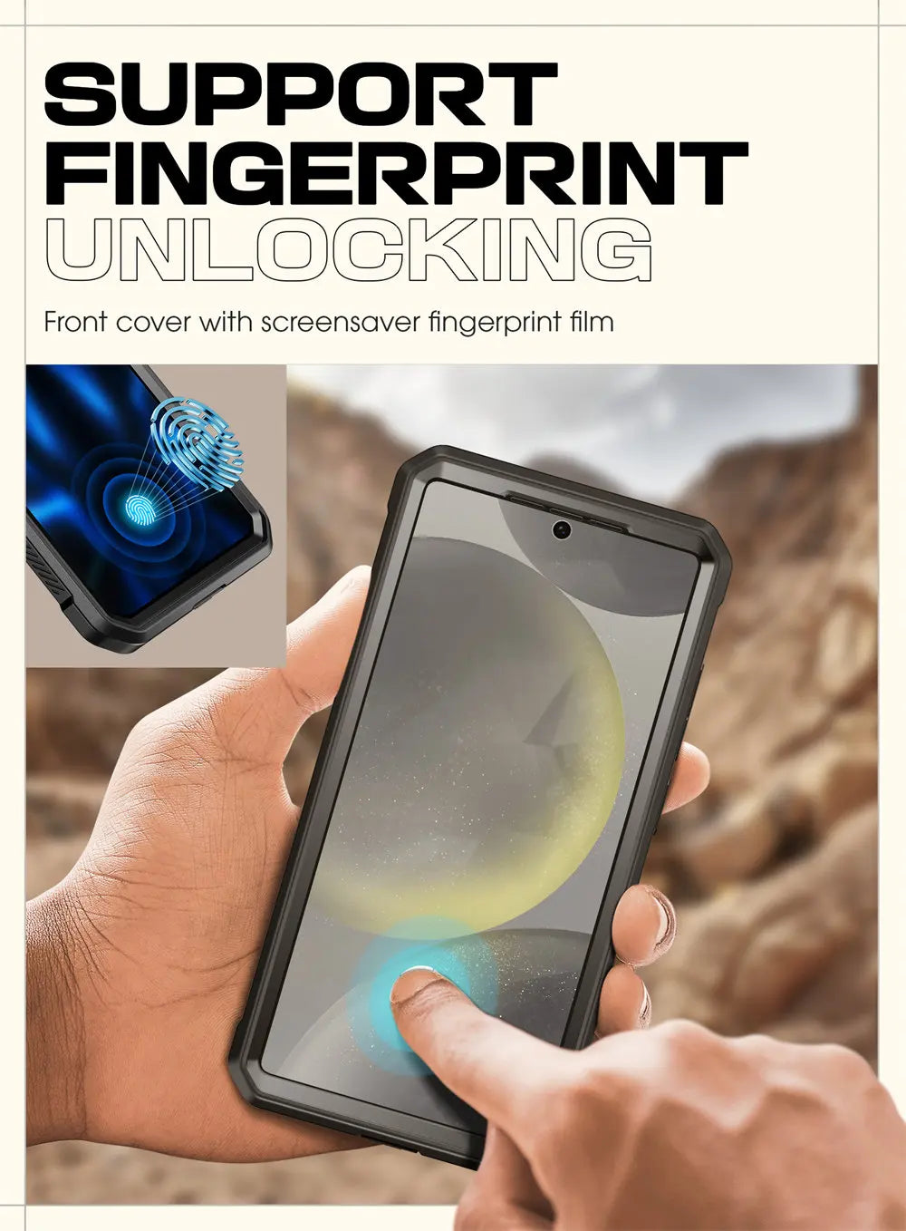 For Samsung Galaxy S25 Case UB Pro Heavy Duty Rugged Phone Case with 2 Front Frame Built-in Screen Protector & Kickstand